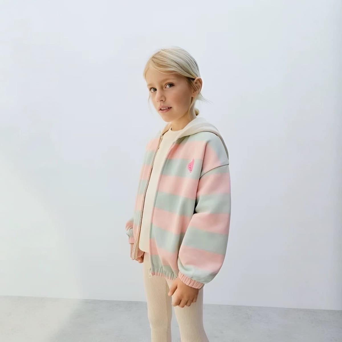 [Approval from the first batch] Za*ra original single medium and large children's terry sweatshirt set girls tracksuit sets