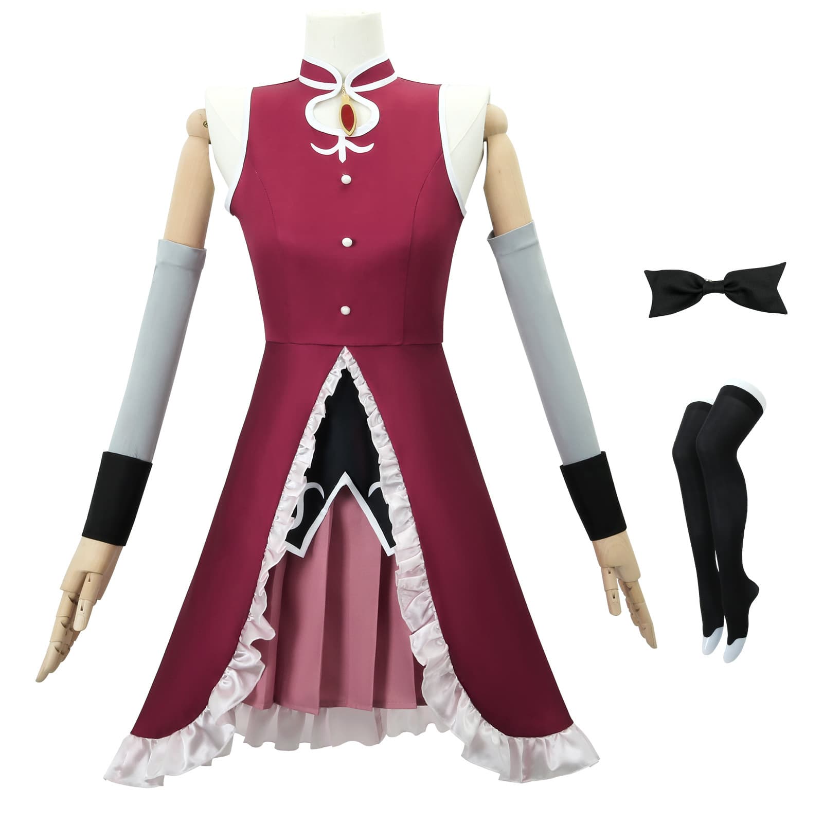 Magical Girl Madoka Magica Cosplay Costume for Sayaka Miki, Battle Costume for Akemi Homura, and Mami Tomoe