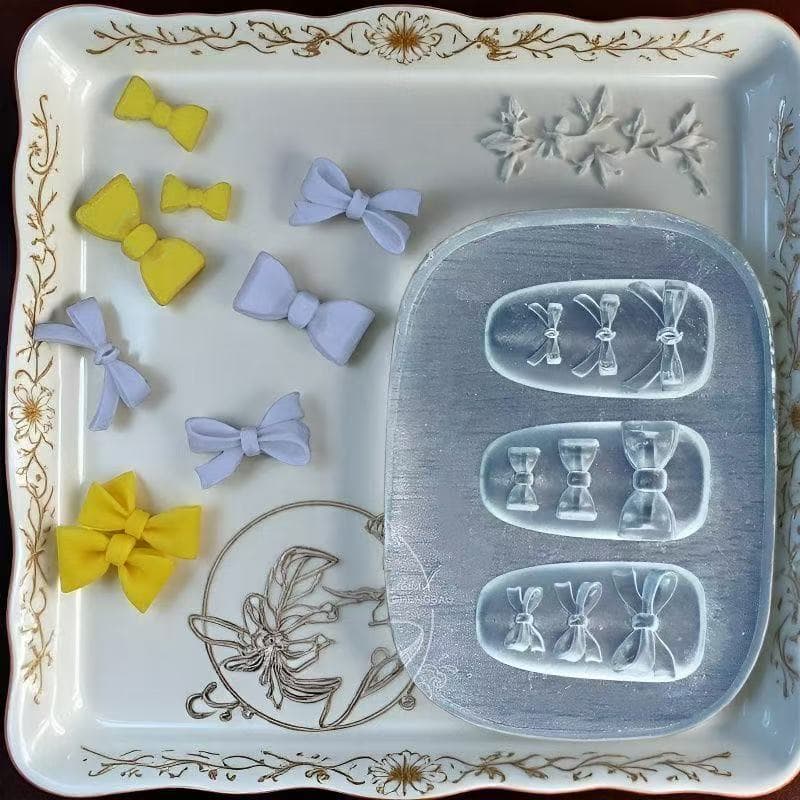 Nail Art Mold Bow Silicone 3D Carving Bow Mold Nail Decoration Mold