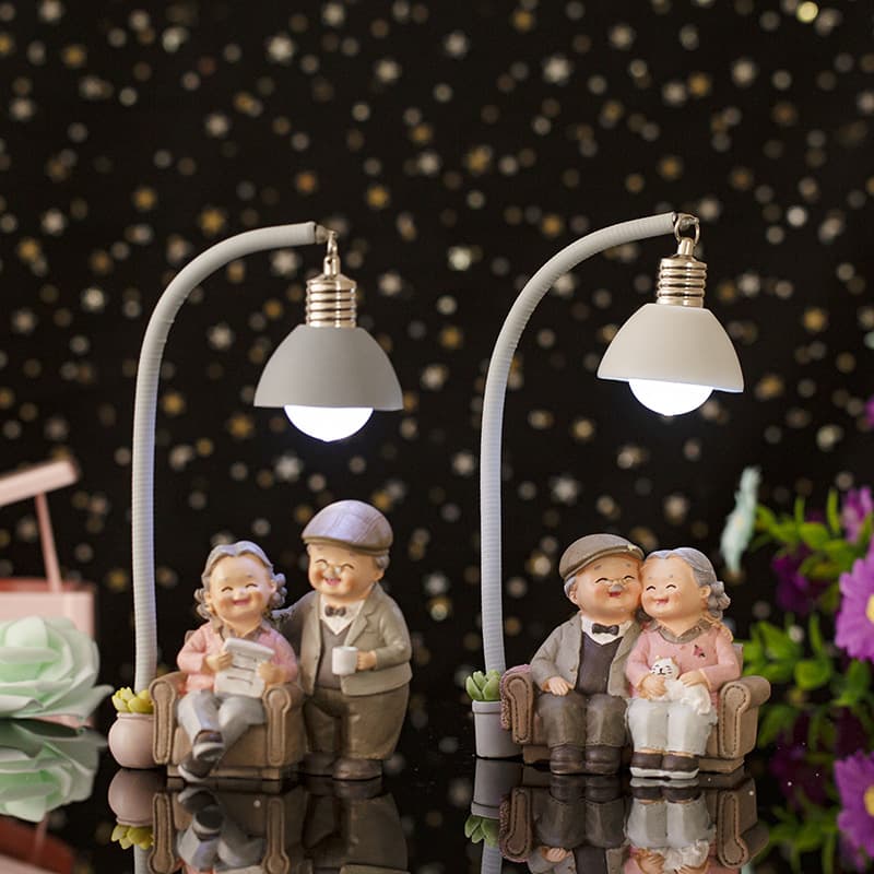 Love Companion Night Light - Elderly Couple Wedding Anniversary Decoration, Valentine's Day Gift, Creative Present