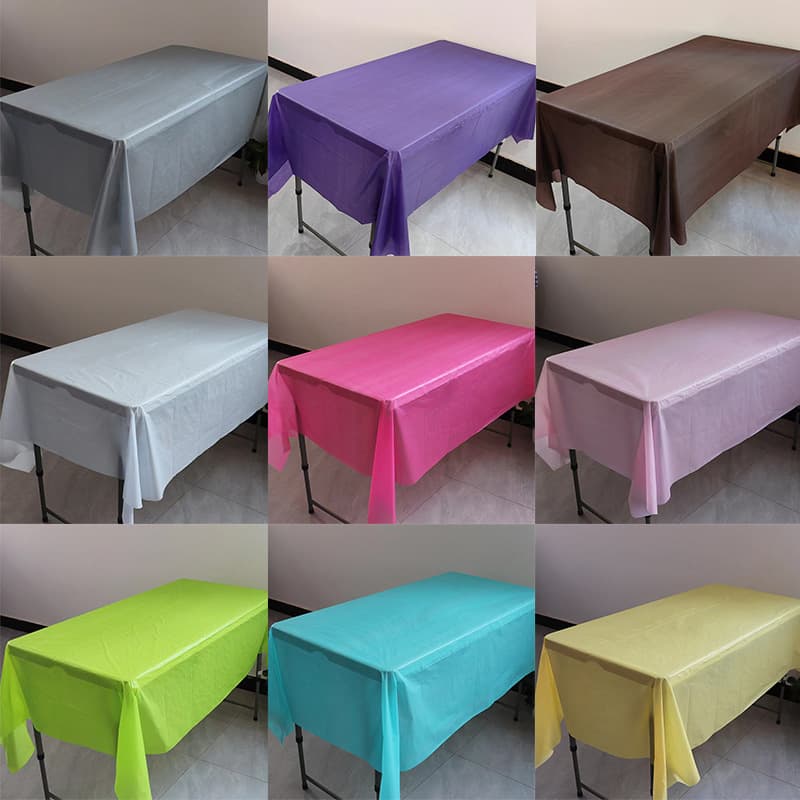 Disposable Party Tablecloth PEVA Birthday Dessert Table Solid Color Tablecloth Multiple Colors Available Party Decoration
