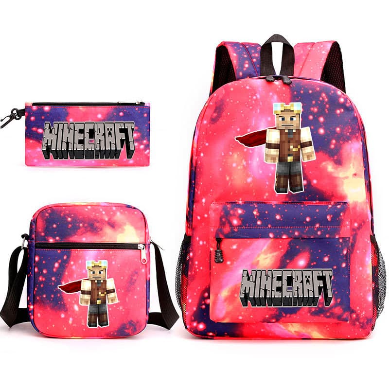 21 Hot Game My Creeper Backpack Pencil Case Shoulder Bag 3-Piece Set Canvas School Bag Customizable with Image 06