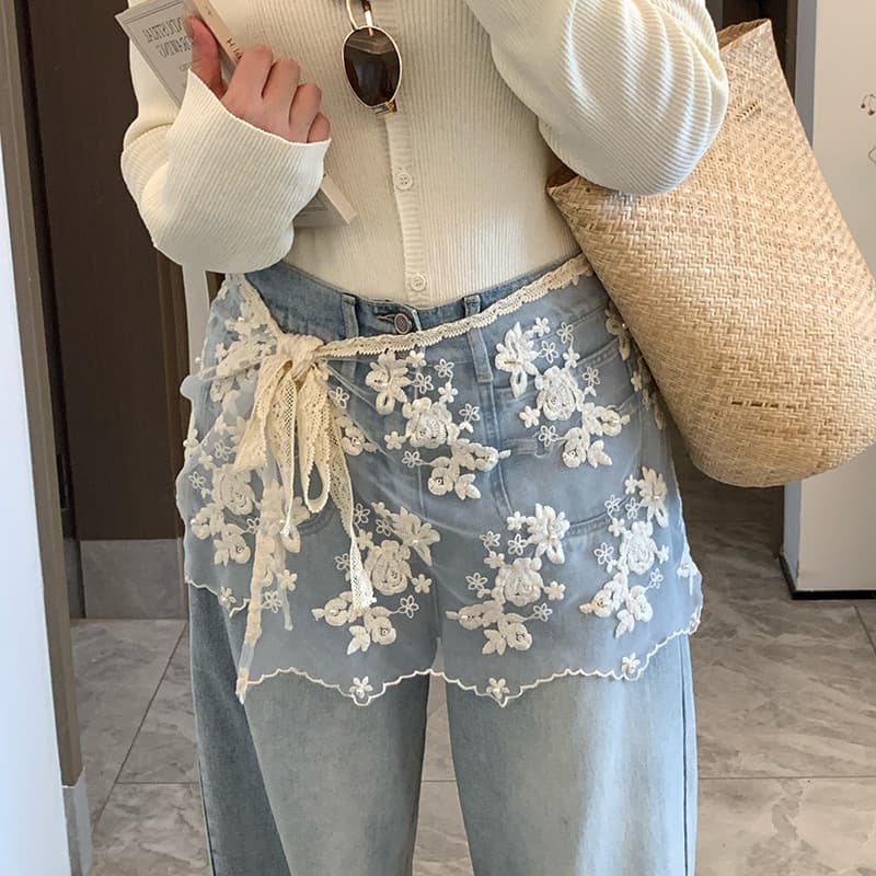Shuangtian 2026 Summer New Plus Size Women's Fashion Matching Casual Summer High-End Lace Peplum 9357