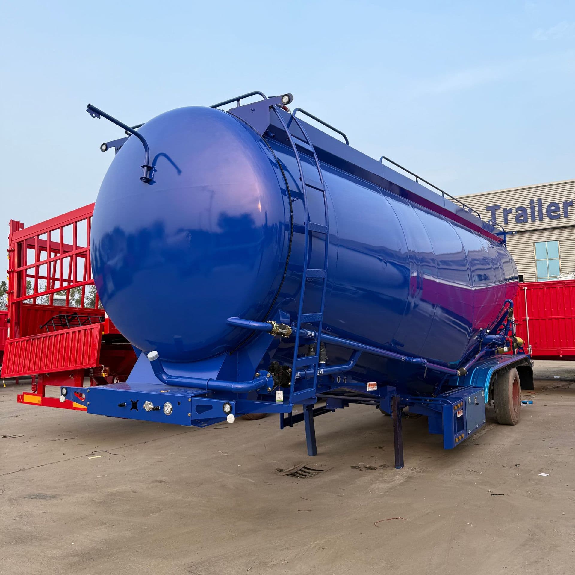 Factory export 45 cubic bulk cement tank semi-trailer, granular urea tank transport vehicle, dry mix mortar tank truck