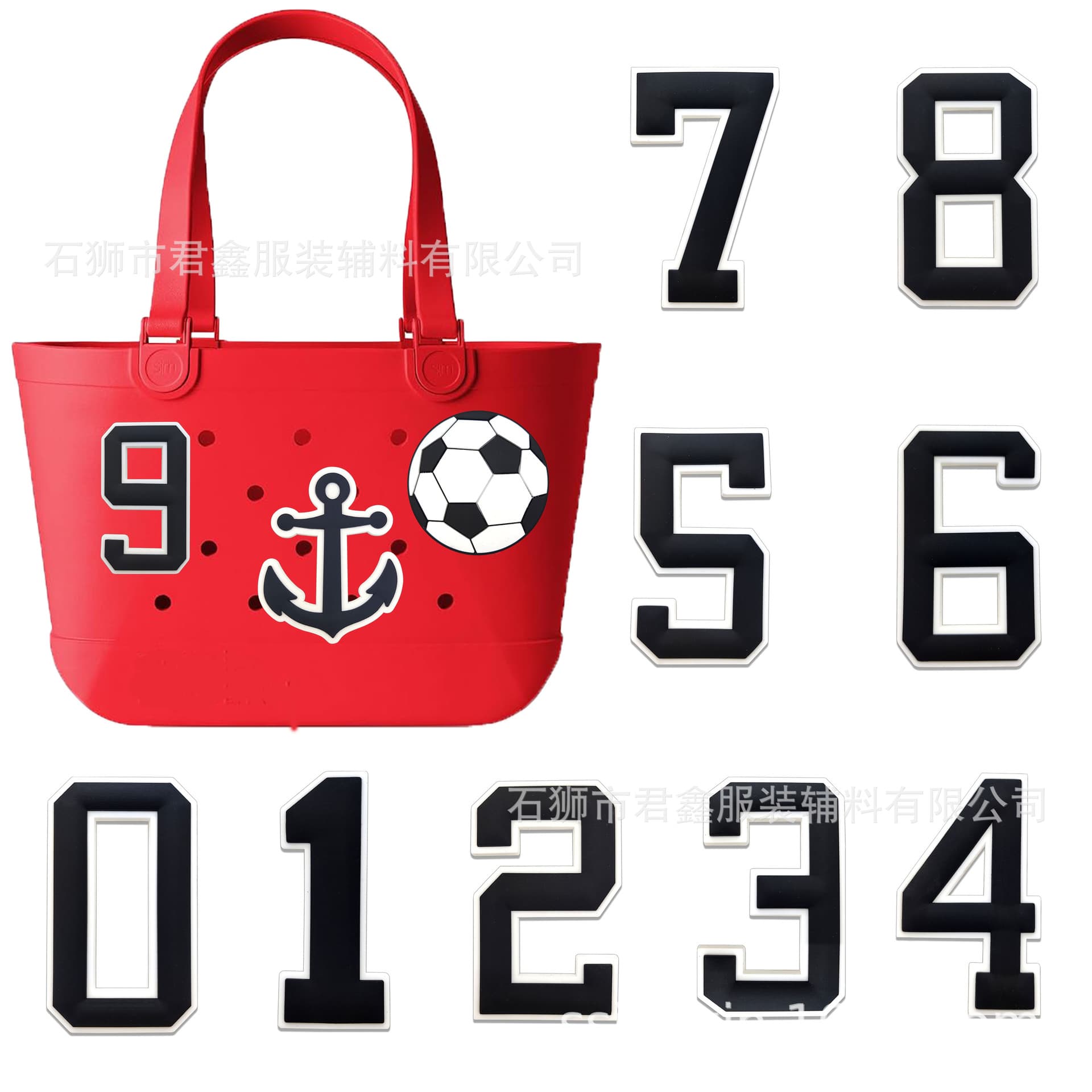 Beach Bag Hole Buckle Large Hole Shoes Flower Arabic Digital Bag Buckle Hole Bag Accessories