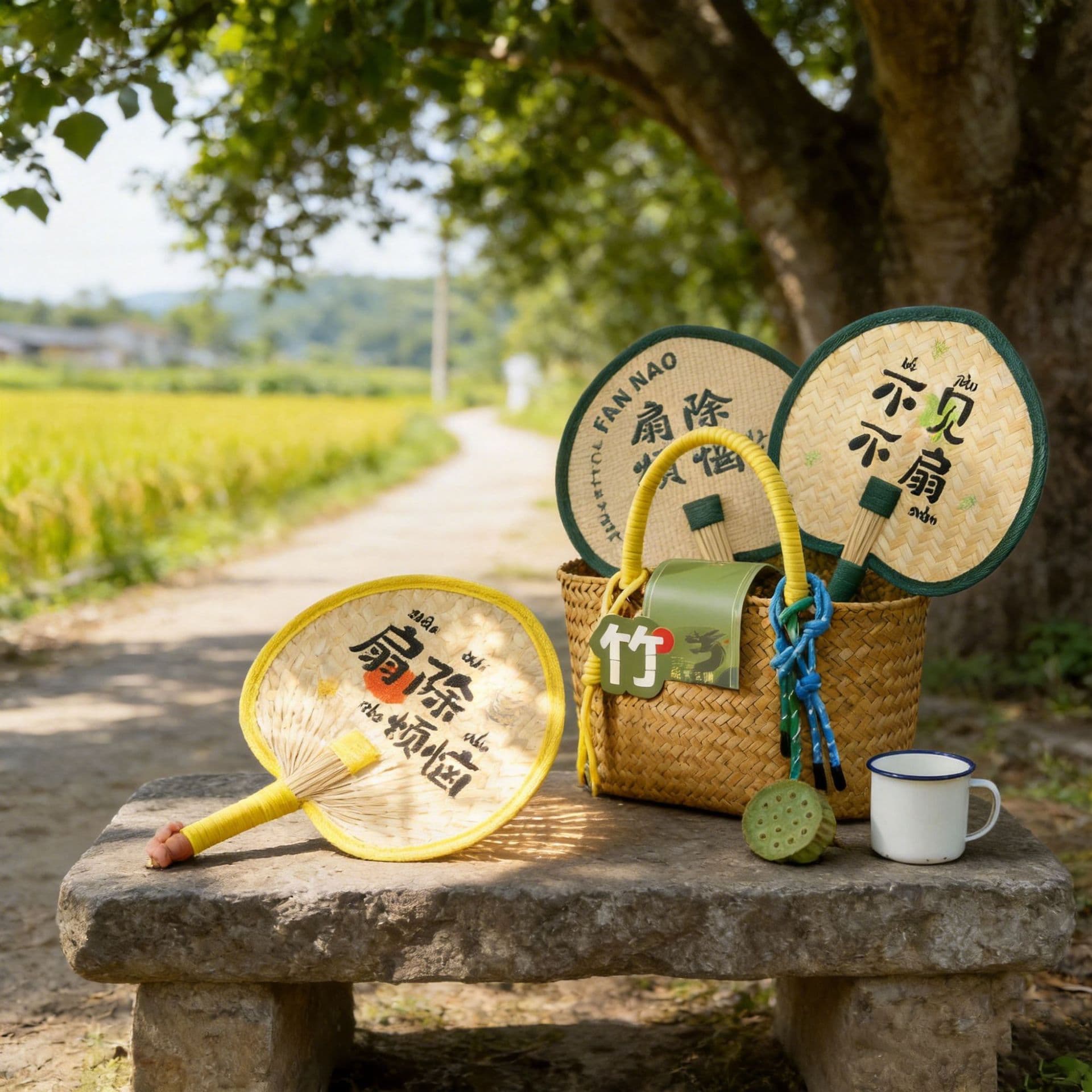 Worry-Free Embroidered Vintage Palm Leaf Fan, Summer Handwoven Baby Toddler Small Banana Leaf Hand Fan