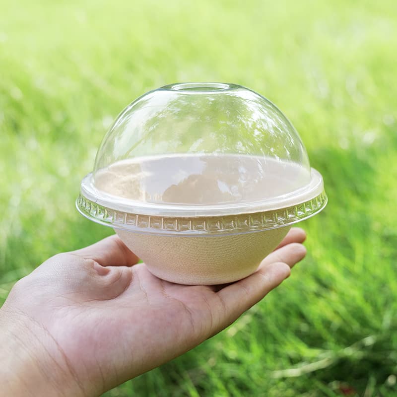 Disposable paper bowls, trendy taro ice bowls, ice cream and shaved ice round bowls, fluffy ice dessert containers with dome lids