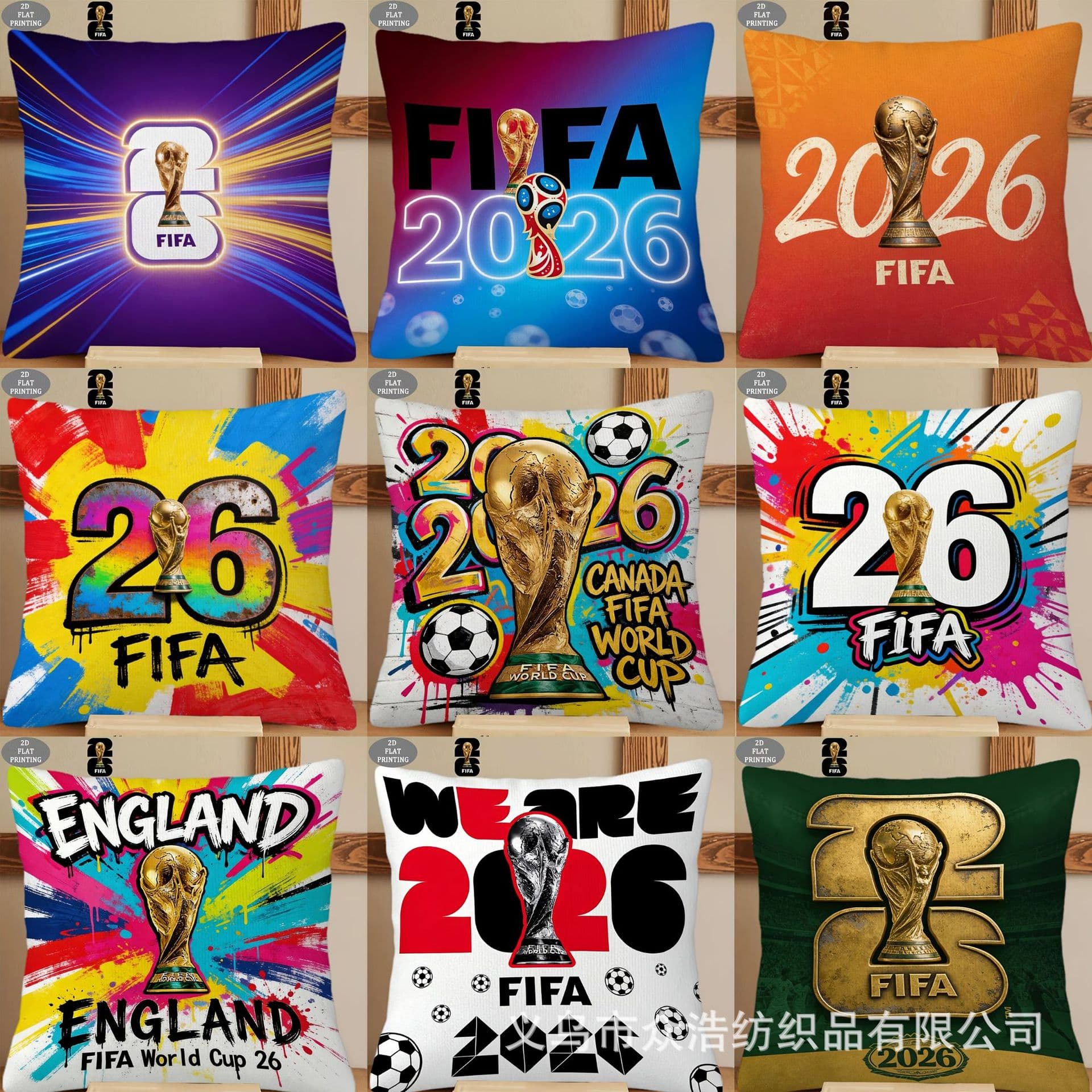 Amazon Shein TEMU Pillow Cover New Living Room Sofa Pillow Cover World Cup Theme Atmosphere Football Decoration