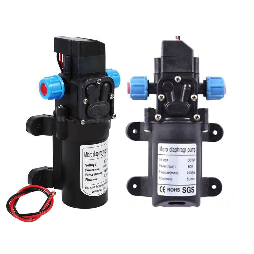 Water Pump DC 12V 60W Miniature Electric Diaphragm Pump Auto Switch 5L/Min High Pressure Car Wash Spray Pump