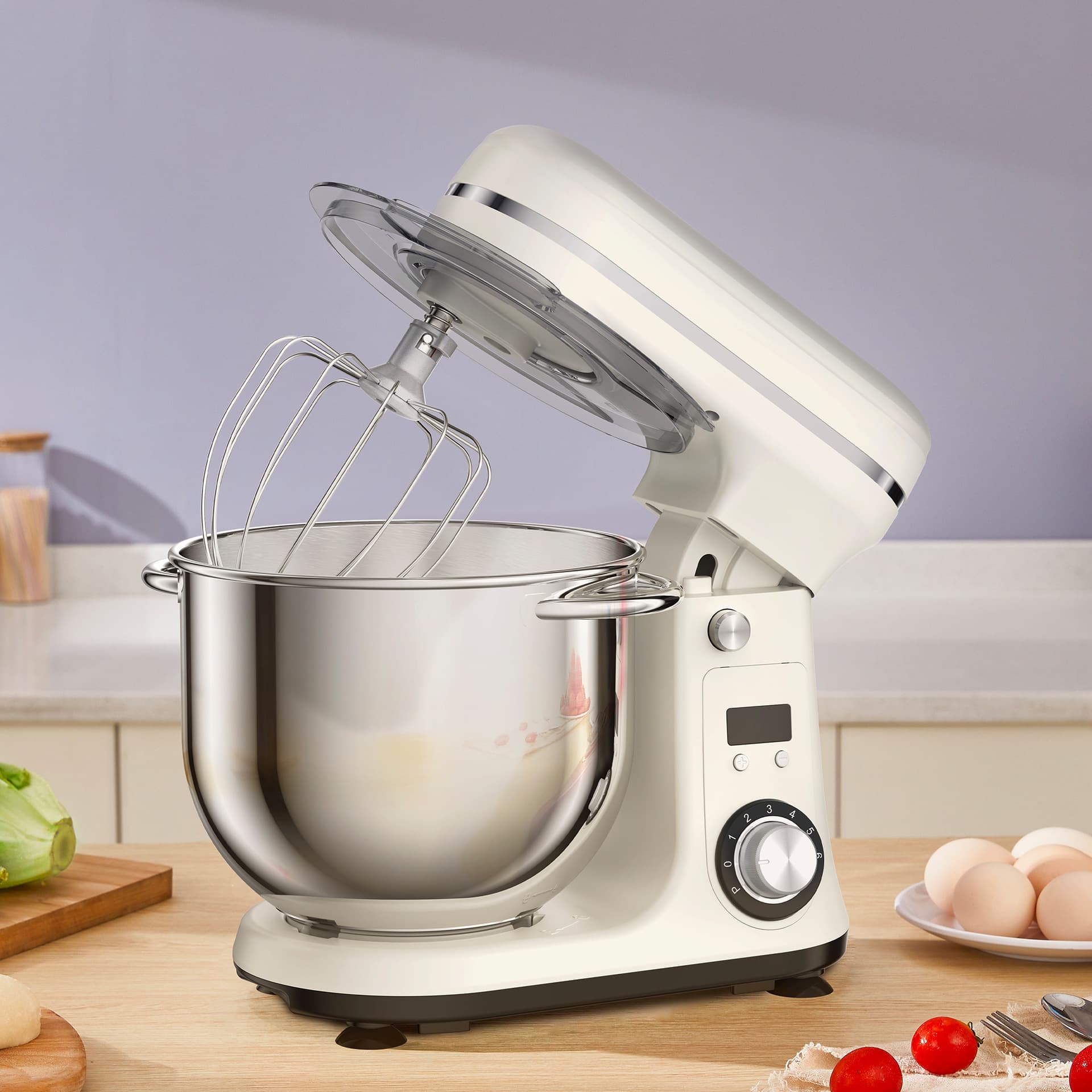 Household Smart Chef Machine DC Silent Dough Kneader 6L Dough Mixer Egg Beater Mixer