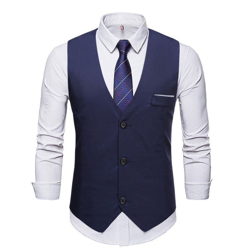 Autumn/Winter Korean Style Trendy Slim Fit Suit Vest, Men's British Casual Professional Vest Factory Direct Wholesale