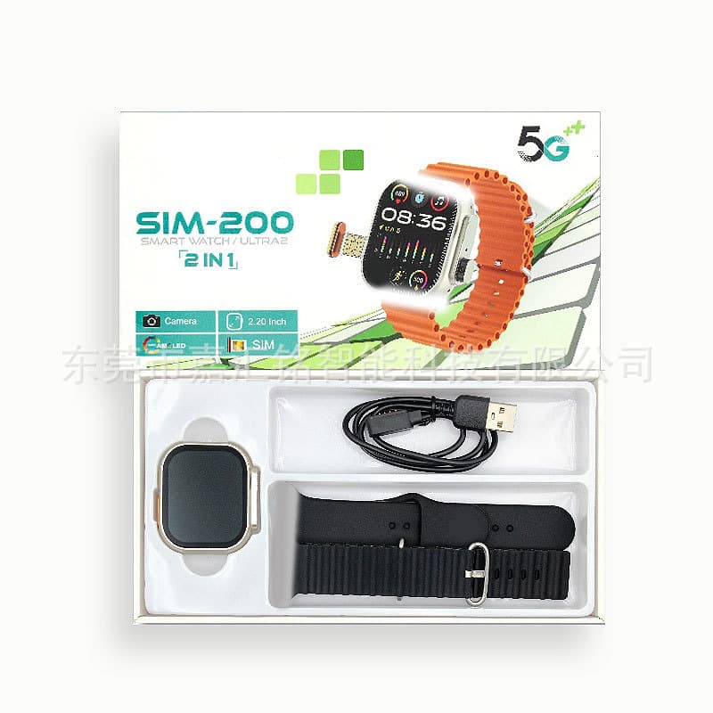 Smart Watch SIM-200 Cross-Border Huaqiangbei Ultra Dynamic Island SIM Card Watch Camera 4G 5G Full Network Compatibility