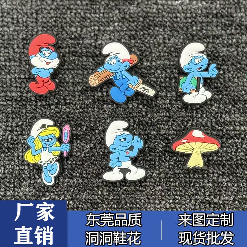 New Croc Jibbitz Charms PVC Material Smurf Style Shoe Decorations Accessories