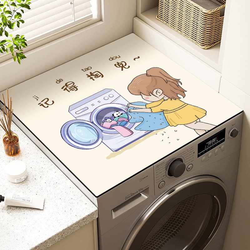 Dust cover for washing machines, sun protection, refrigerator cover, absorbent mat, diatomaceous earth, bedside table dust mat