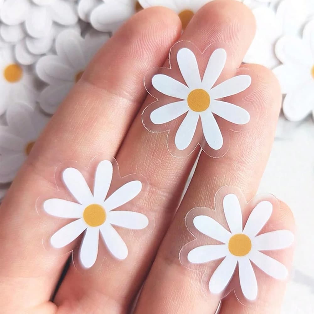 Cute Daisy Sticker Small Flower Sticker for Decorating Your Phone Water Bottle Transparent Sticker Daisy Sticker