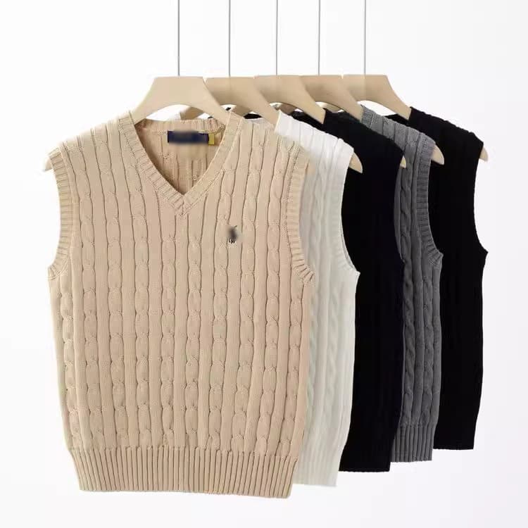 Autumn and winter men's cotton wool vest vest pullover V-neck sleeveless knitted twist couple warm vest sweater