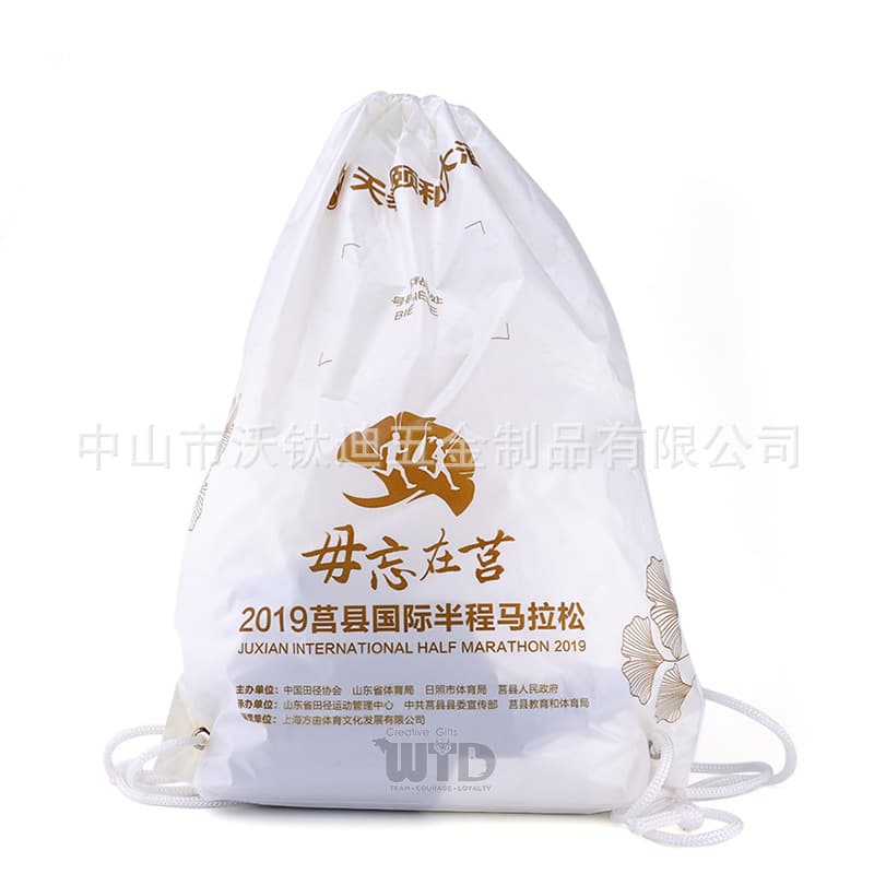 Polyester Drawstring Bags in Stock Wholesale, Colorful Blank Backpack Drawstring Bags, Custom Logo Printing for Marathons