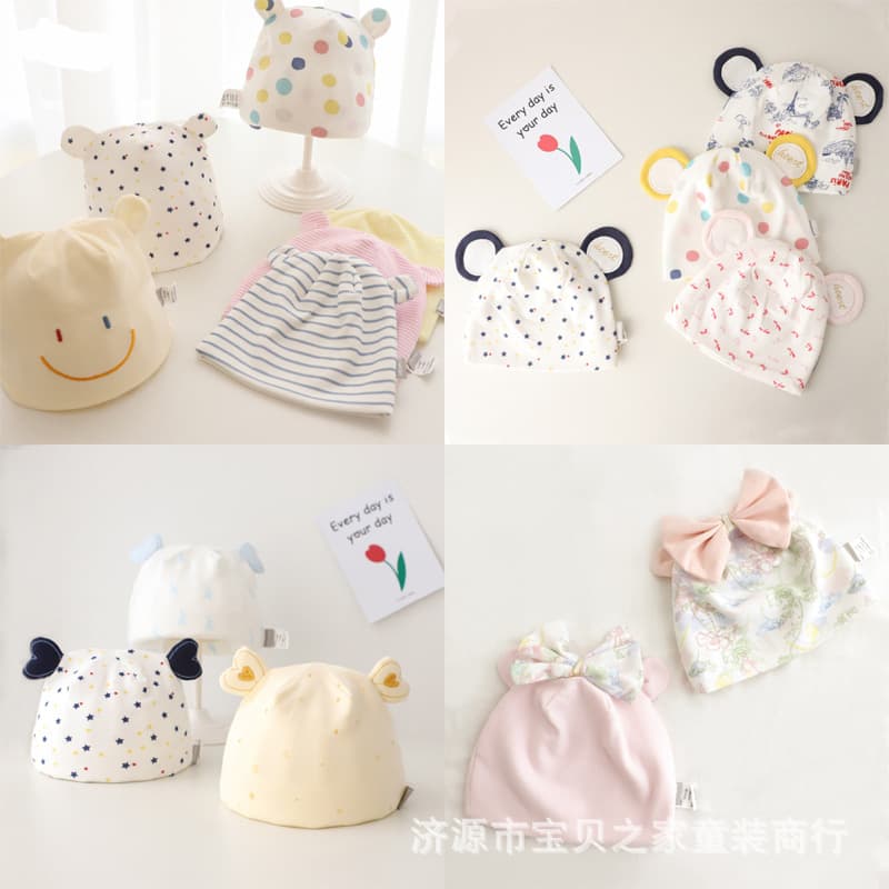 [Heerte] Baby Hat Spring/Autumn/Summer Style Newborn Fetal Cap Double-Layer Cartoon Design Available