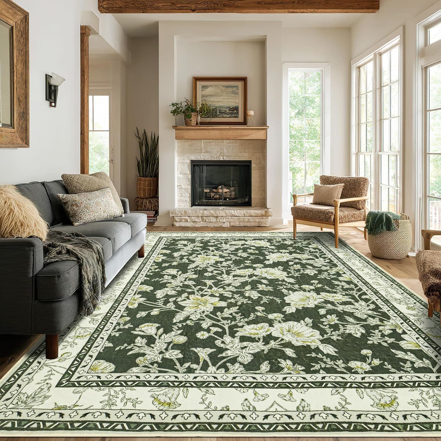 Cross-border flower light luxury imitation cashmere carpet, stain-resistant, non-slip, easy to care for, coffee table blanket, bedroom insulation bedside blanket wholesale