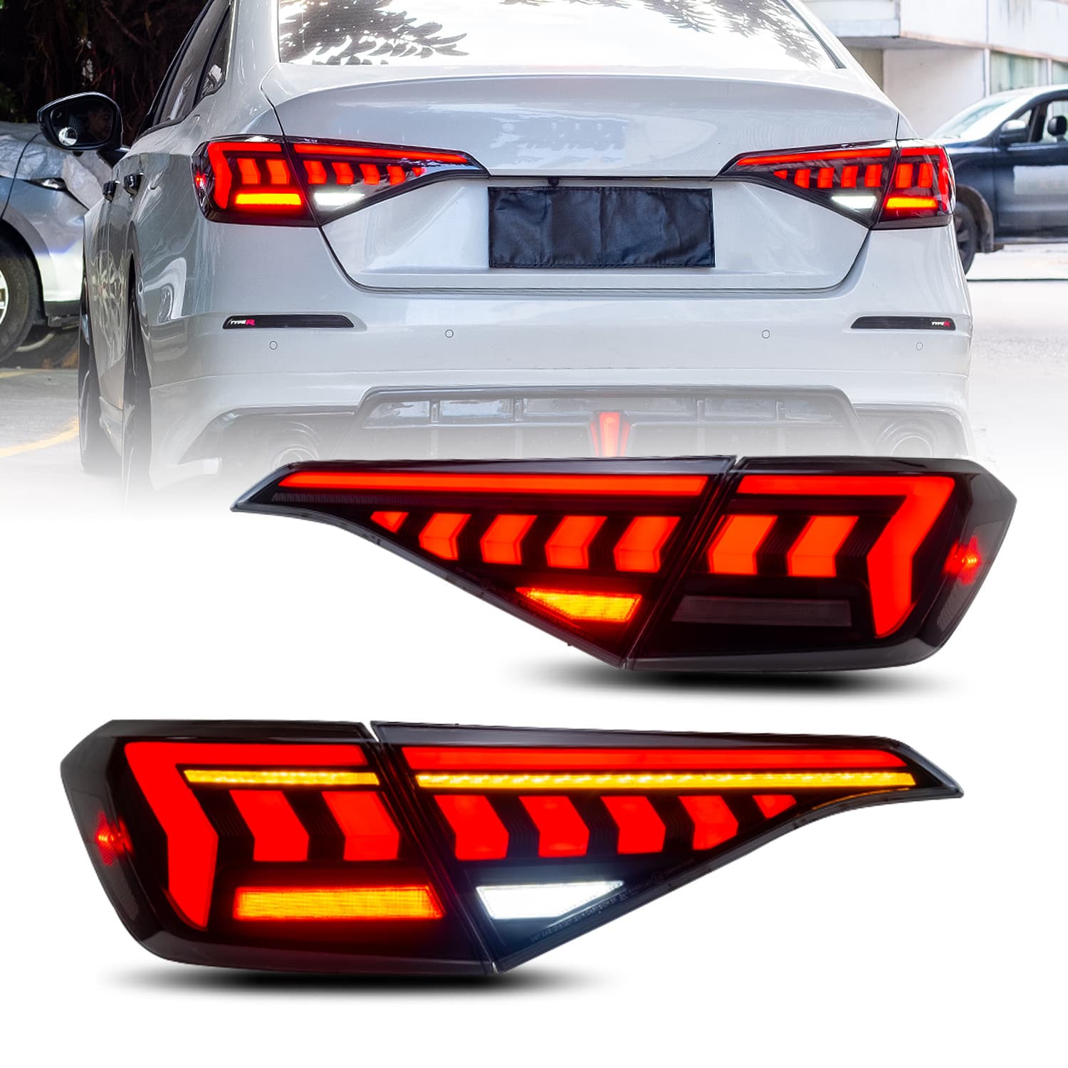 HCMOTIONZ is suitable for Honda Civic 22-24 models LED streamer steering tail light assembly