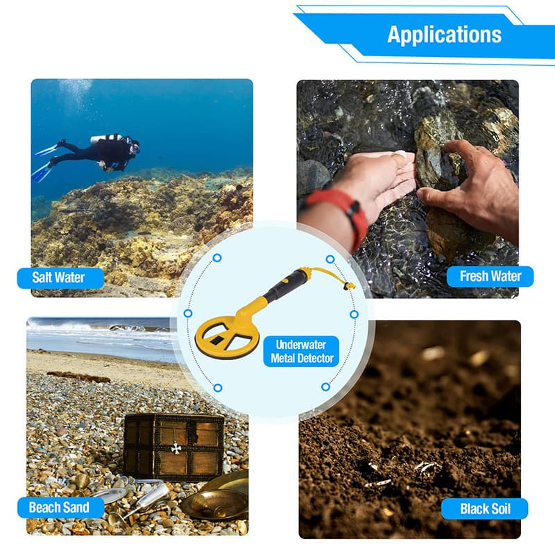 MD790 Metal Detector Handheld Fully Waterproof High Precision for Gold, Silver, Copper, Iron Treasure Hunting Security Check