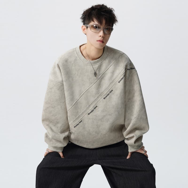 2026 new autumn and winter men's simple letter sweatshirt trendy tops large size pullover round neck sweatshirt high-end