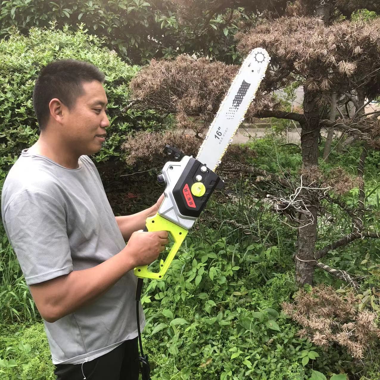 Haojun High-Power Electric Chain Saw Household Electric Saw Small Handheld Cutting Saw Portable Woodworking Saw Electric Logging Saw