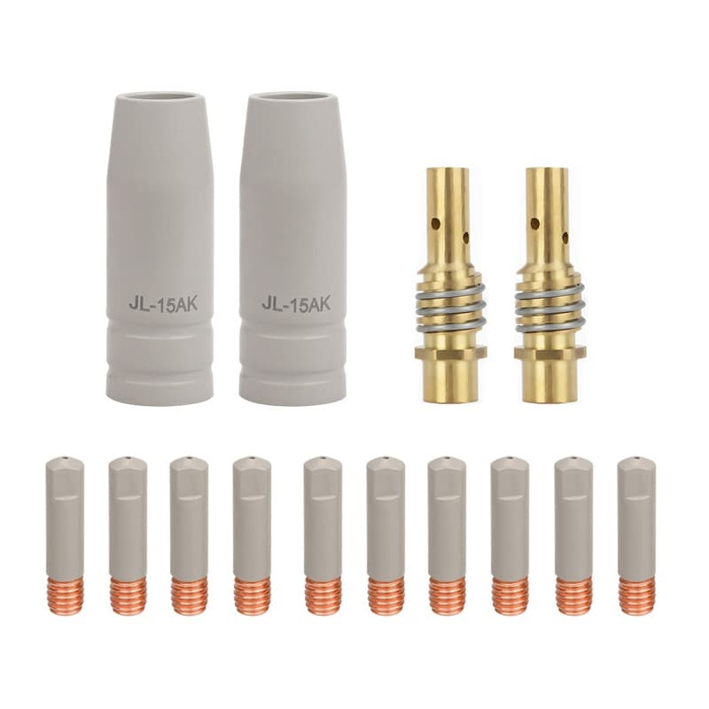 14PCS 15AK MIG Welding Torch Protective Nozzle, New Coated Protective Nozzle, Non-stick Protective Sleeve Connecting Rod