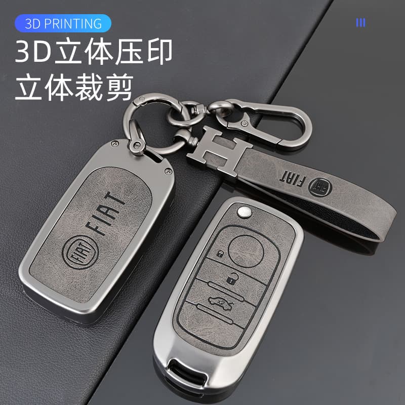 Full Coverage Key Cover for Fiat 500 Bravo IVECO Daily High End Protection Shell Customizable Premium Zinc Alloy Car Key Case