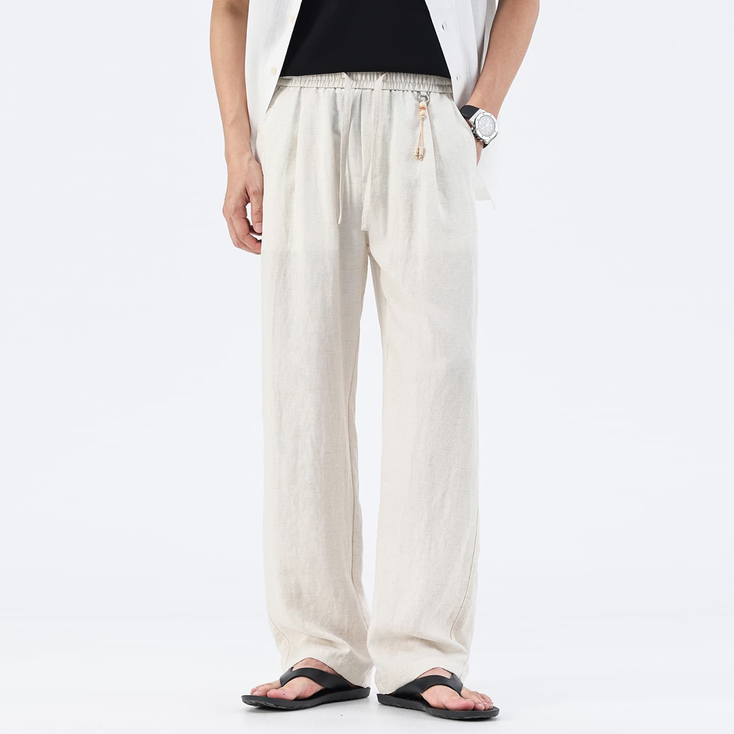 2026 New Model Lyocell Tencel Casual Pants for Men, Old Money Style, Loose Straight Thin Linen Long Pants for Men