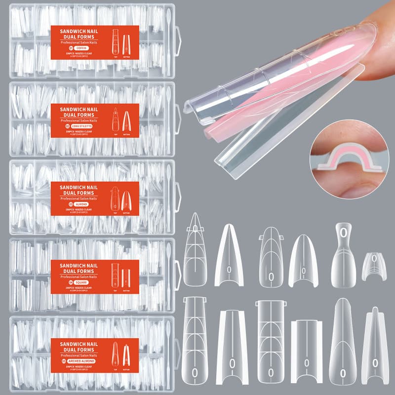 Nail Art Best-Seller Sandwich Nail Film Quick Extension Sandwich Mold, Paperless Crystal Gel Manicure, No-Build Mold