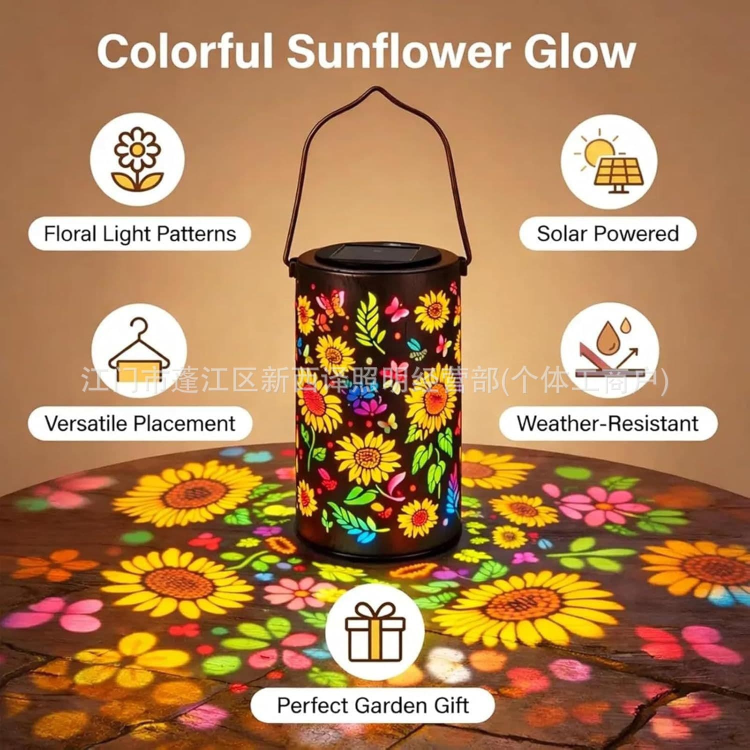 Amazon's popular sunflower creative LED garden light fabric garden night light outdoor light solar lantern