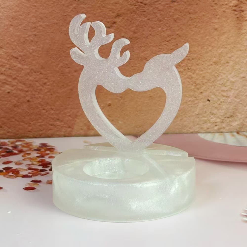 S2225 Love Moose Insert Decorative Cement Plaster Mold DIY Silicone Mold