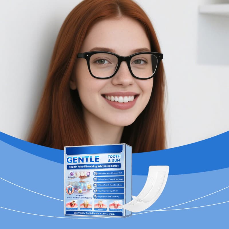 Teeth Stain Removal Patches Gentle Ingredients Care for Teeth Clean and Bright Oral Hygiene Fresh Breath Daily Convenient Teeth Whitening Strips