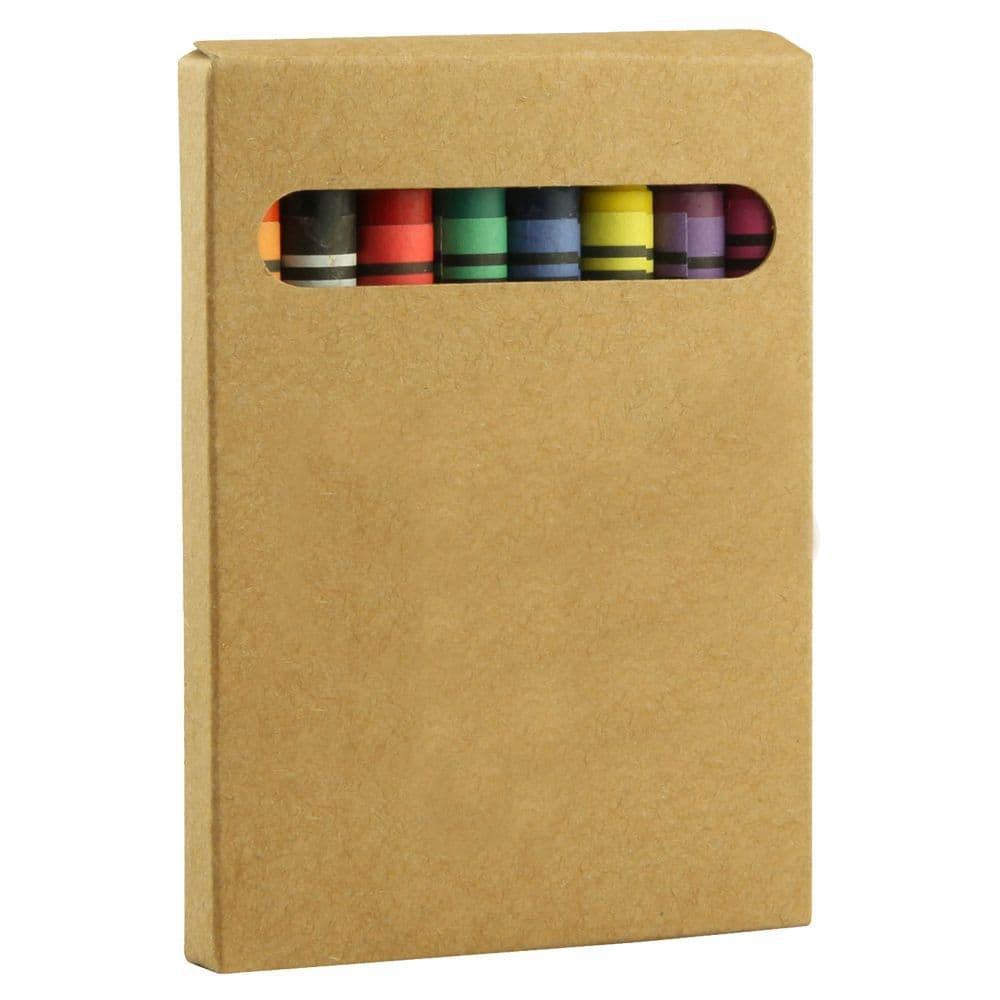 CY001 in stock 8-color colored crayon set, art drawing crayon blank kraft paper box printable logo.