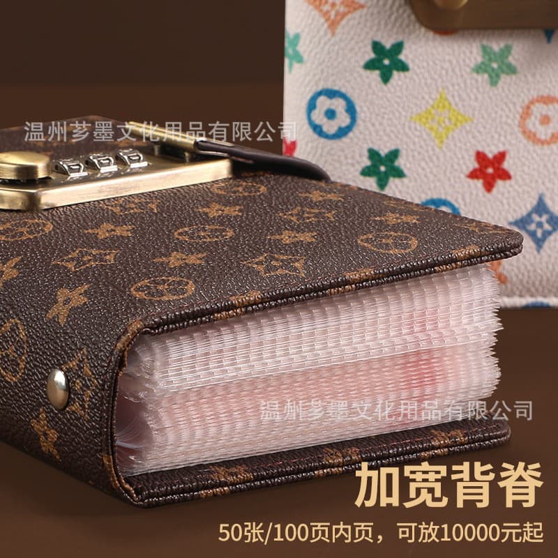 Cross-border Laohua Money Book Password Lock 2026 New Cash Money Clip Money Book A6 Foreign Currency Cash Storage Book Bag
