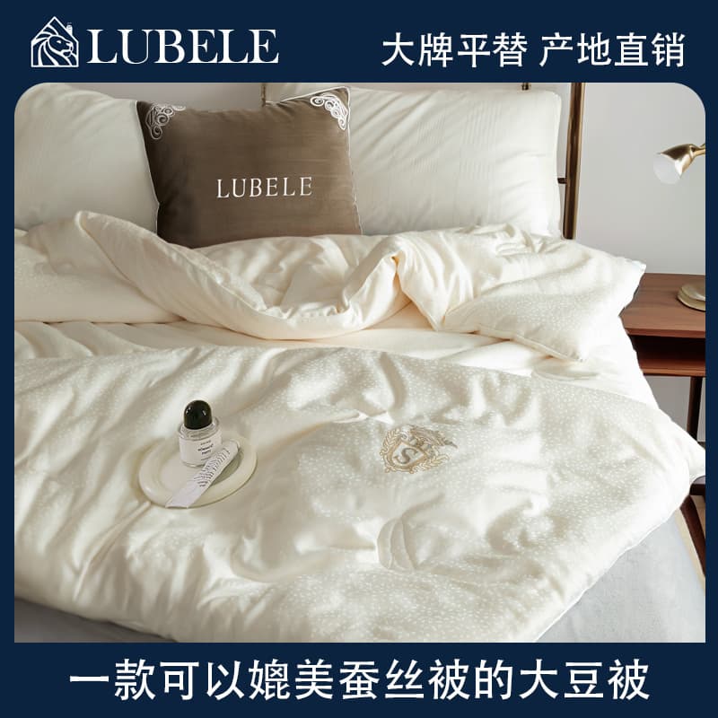 High-end Class A mother-baby grade soybean comforter, summer air-conditioning duvet insert, soft spring-autumn quilt, winter two-in-one dual-layer comforter.