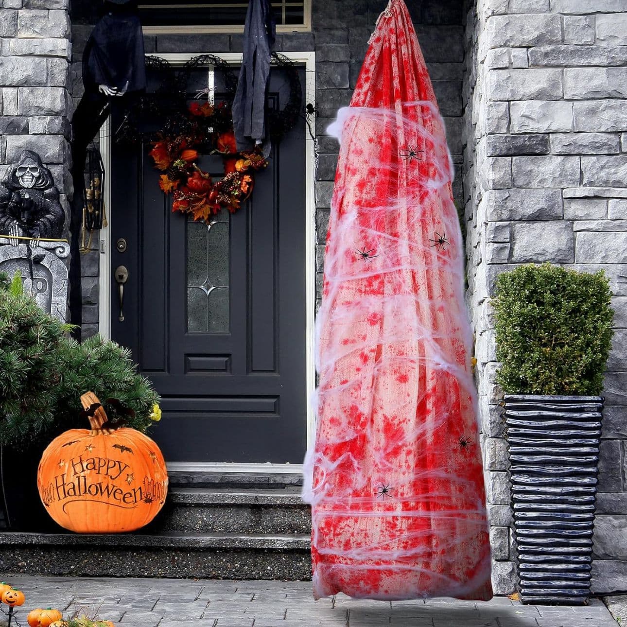 Halloween corpse blood bag horror decoration props hanging haunted house hanging indoor scary pendant tree hanging supplies
