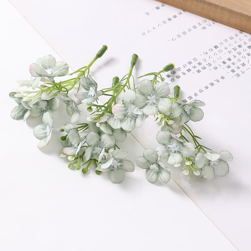 Artificial Flower Small DIY Craft Material Hydrangea Wedding Bride Headpiece Hair Accessory Fake Flower Small Bunch