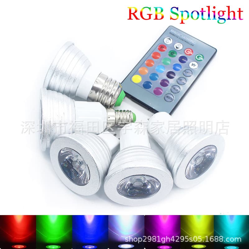 Best-selling 3W RGB Spot Light Bulb LED Colorful Spot Light Remote Control Color Changing Spot Light Auto Color Changing Spot Light