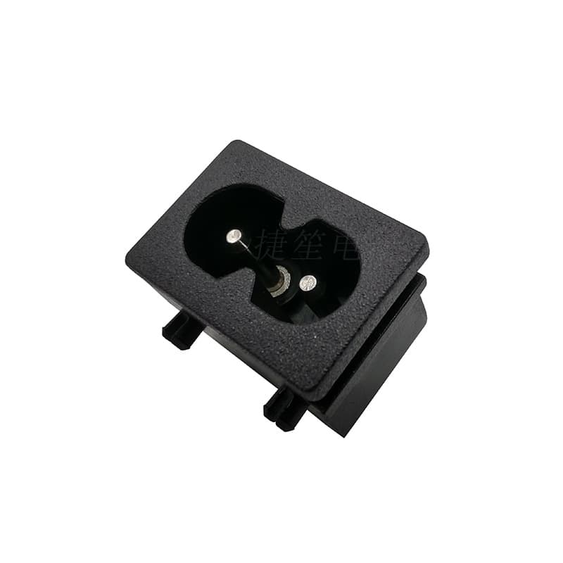Factory Direct Embedded AC Power Figure-8 Socket with Soldering Pins, Figure-8 Socket for Equipment Chargers