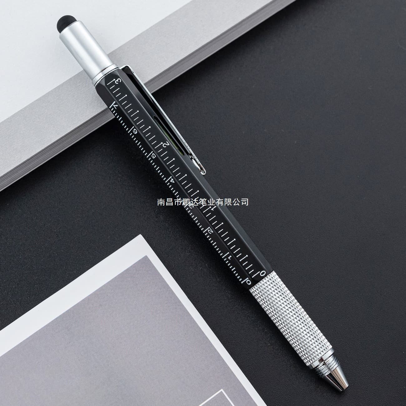 Multifunctional Tool Pen with Level, Scale Ruler, Touchscreen Stylus, Phillips Screwdriver, Dual-Head Pen, Metal Ballpoint Pen