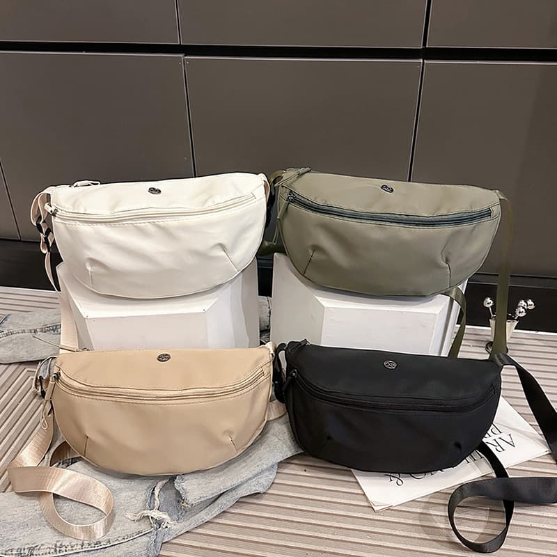 Crossbody Portable Minimalist Nylon Dumpling Bag, New Versatile Sports Cycling Chest Bag, Daily Commuting Shoulder Crossbody Bag