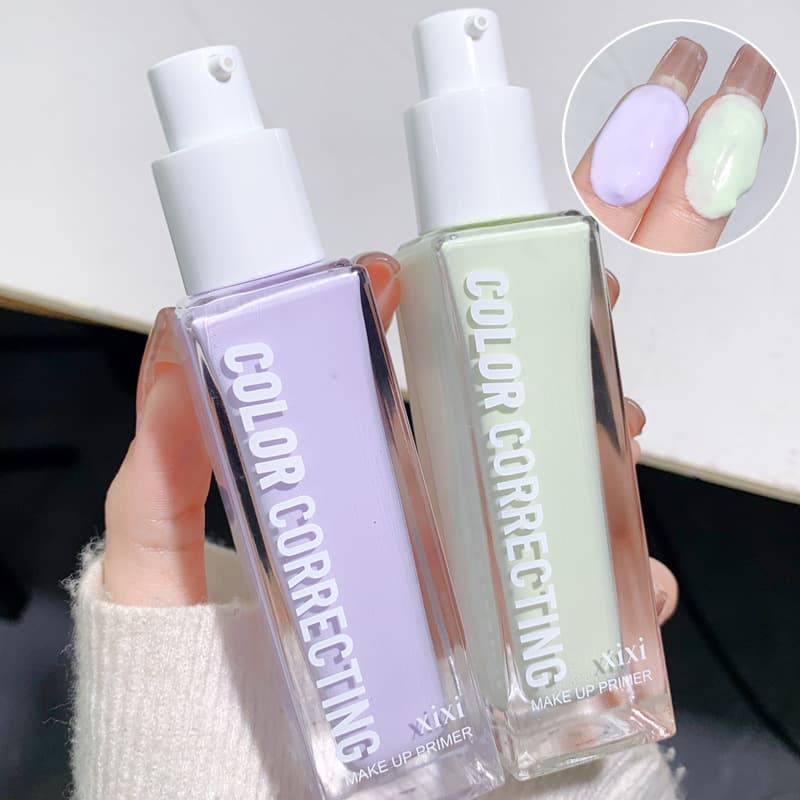 Xixi Clear Color Correcting Primer for Dry Skin, Creamy Natural Lightweight Hydrating Makeup Base, Affordable Cosmetics for Students