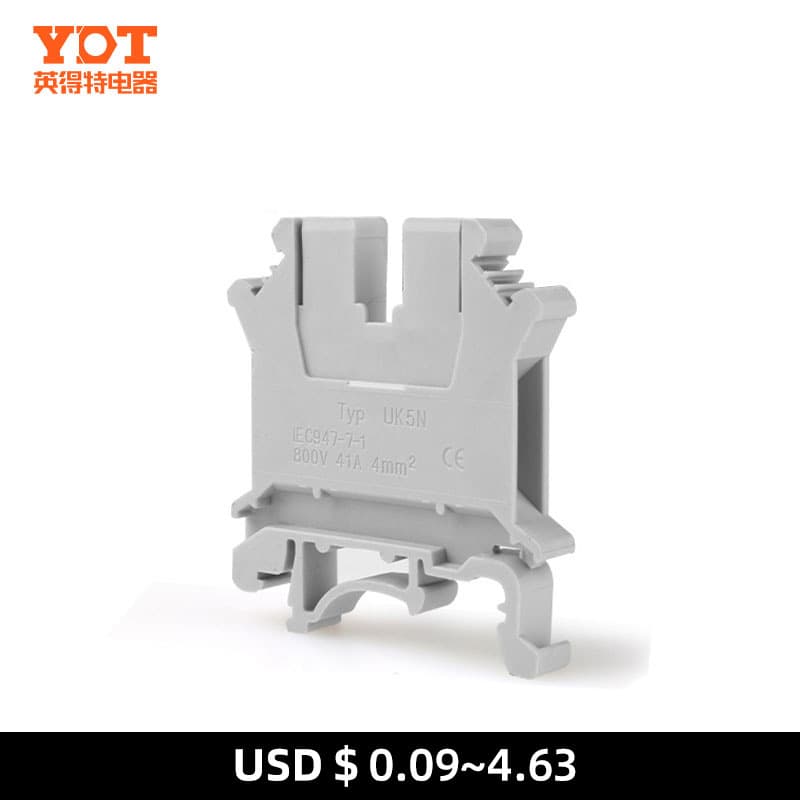 Cross-border hot selling UK series terminal block guide rail terminal block pure copper flame retardant and high temperature resistant wire connector