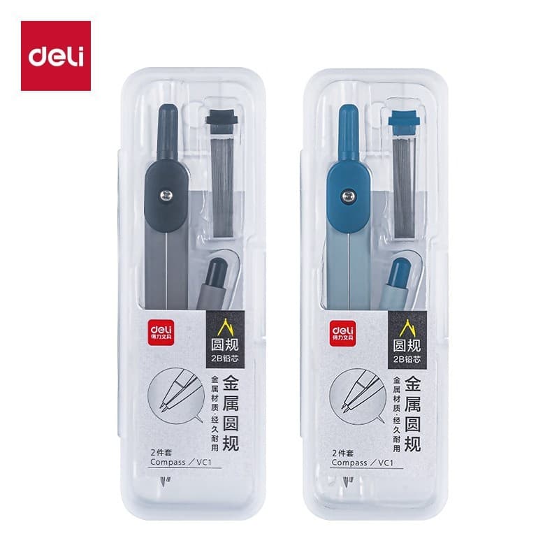 Deli Compass VC1 Engineering Technical Drawing Design Tools Drafting Instruments Student Exam Compass Set Wholesale