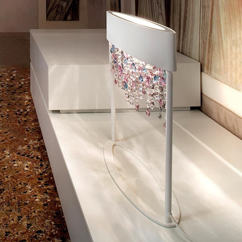Milan Export Original Imitation High-end Color Oval Crystal Lamp Light Luxury Model House Villa Bedroom Bedside Floor Lamp