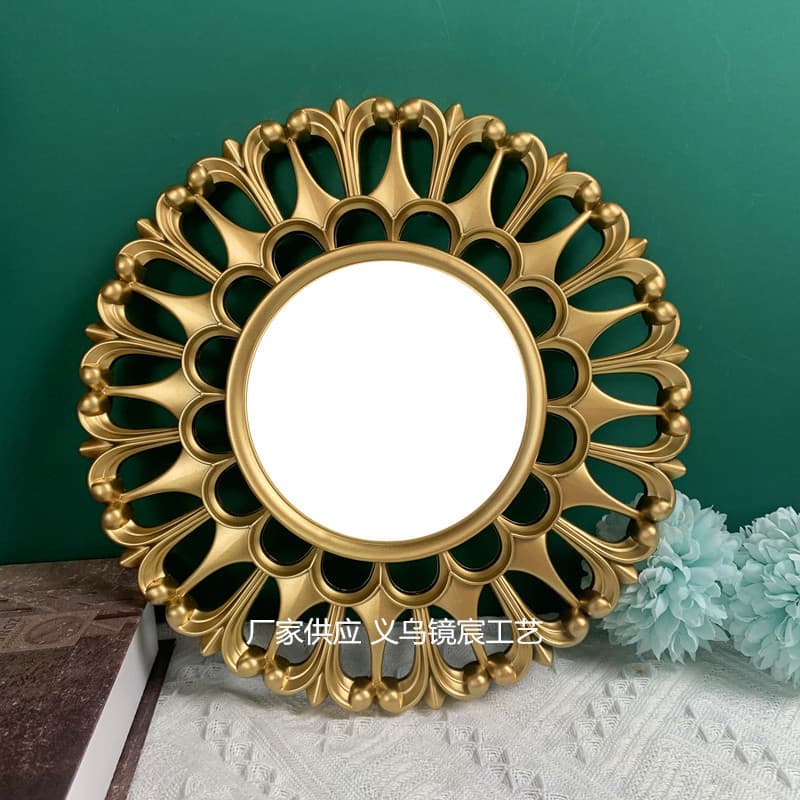 Dining Room Wall Decoration Plastic Pendant Porch Creative Living Room Background Wall Mirror Spray Gold Wall Hanging Bedroom Wall Decoration