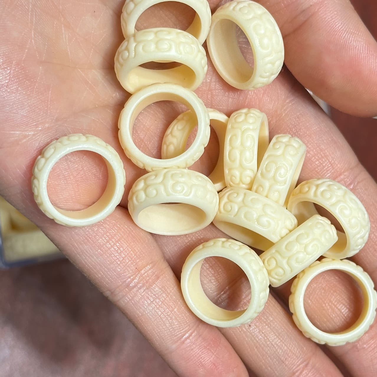 Ivory Nut Meander Running Ring DIY Collectible Buddhist Bead Accessories Matching Parts Spacer Bead Bracelet Hand Braided Bracelet