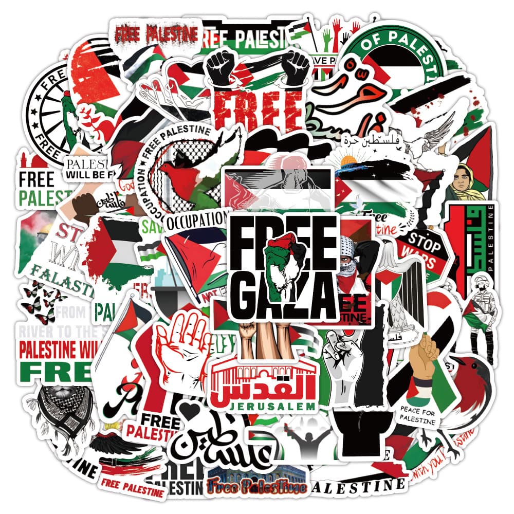 50 new hot-selling Palestinian graffiti stickers, decorative mobile phone case, water cup, suitcase, refrigerator, car sticker